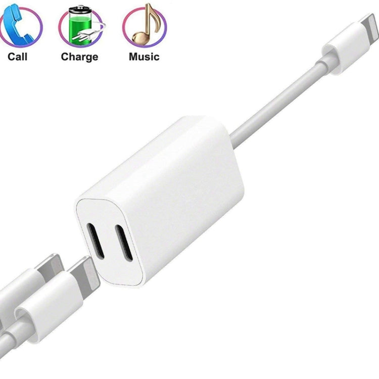 ZS-S1801 2 in 1 8 PIN Male to 8 PIN Charge + 8 Pin Audio Female Jack Headphone Adapter support calls compatible with all IOS system