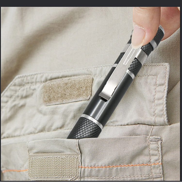 Stylo à bille portable 8 en 1 avec jeu de tournevis magnétique multifonction pour téléphone portable et outil de maintenance informatique (noir)
