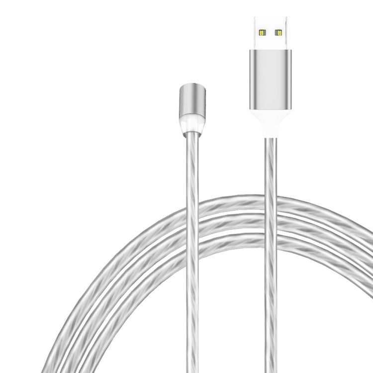 2 en 1 USB a 8 Pines + Micro USB Succión Magnética Colorido Streamer Cable de Carga para Teléfono Móvil Longitud: 1 m (luz de Color)
