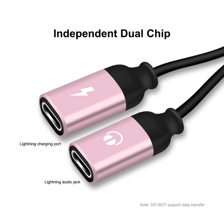 ENKAY ENK-AT104 8-Pin to Dual 8-Pin Aluminum Alloy Adapter Conversion Cable for Listening to Songs (Rose Gold)