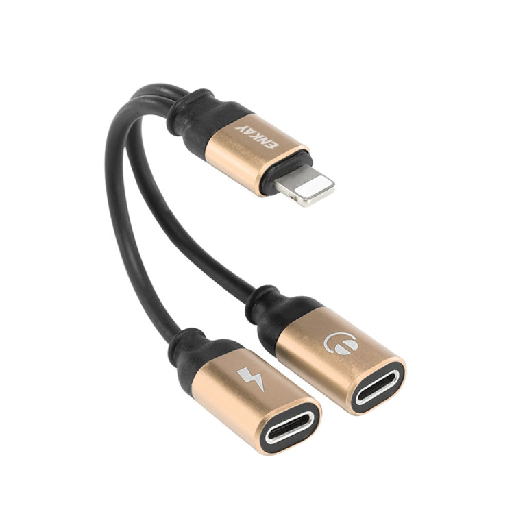 ENKAY ENK-AT104 8Pin to 8Pin Aluminum Alloy Adapter Conversion Cable for Listening to Songs (Golden)