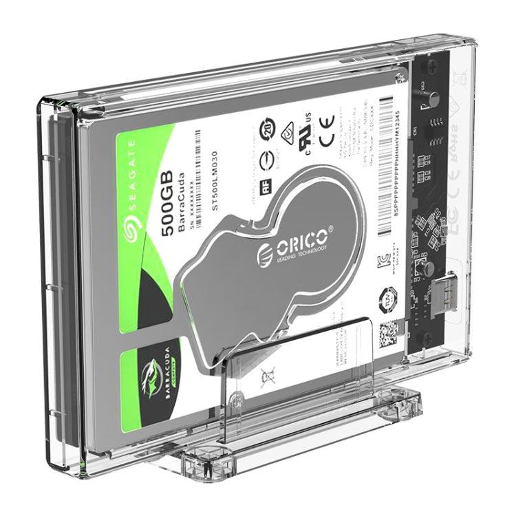 ORICO 2159C3-G2 Boîtier de disque dur transparent 2,5 pouces 10 Gbit/s avec support