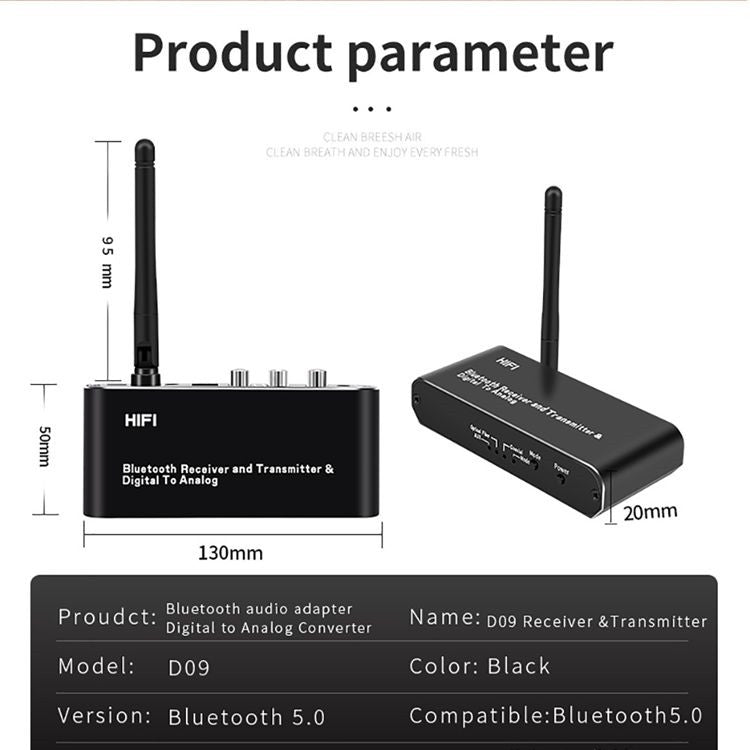 ZS-SGD09 Émetteur et récepteur Bluetooth 5.0 numérique à analogique 3 en 1