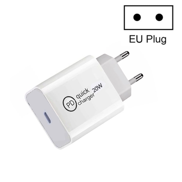 Chargeur de voyage SDC-20W PD 20W avec interface USB-C / Type C prise UE unique