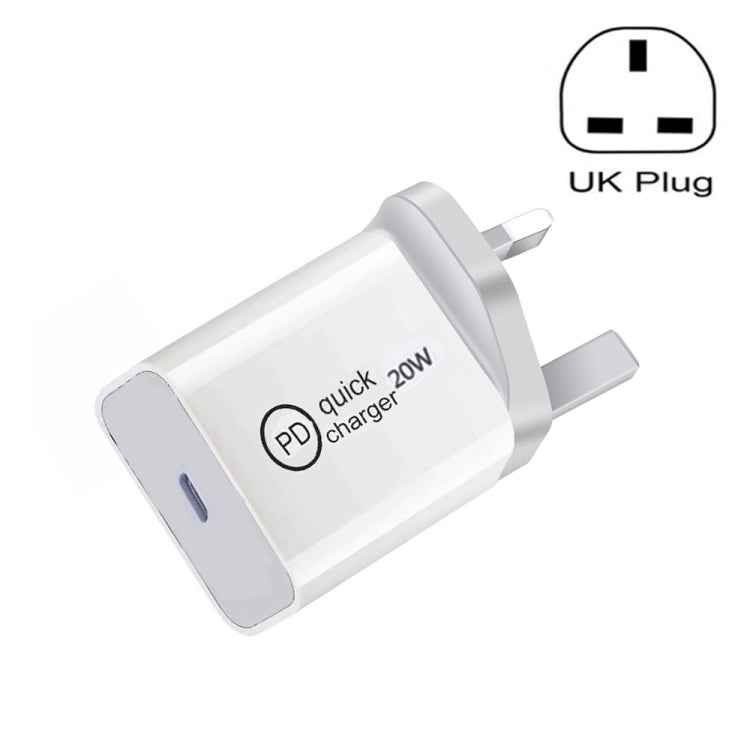SDC-20W PD 20W Cargador de Viaje con interfaz USB-C / Tipo C único Enchufe para el Reino Unido
