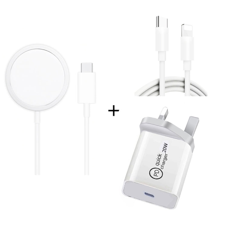 XJ-32 Charge sans fil à aspiration magnétique 3 en 1 15 W + Charge de voyage PD 20 W USB-C / Type-C + Câble de charge rapide USB-C / Type-C à 8 broches pour la série iPhone Taille de prise: REBELO UK