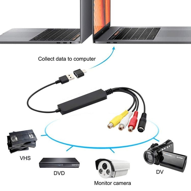 Câble USB vers RCA 60+ Compatible avec Vista 64 / Win 7 / Win 8 / Win 10 / Mac OS