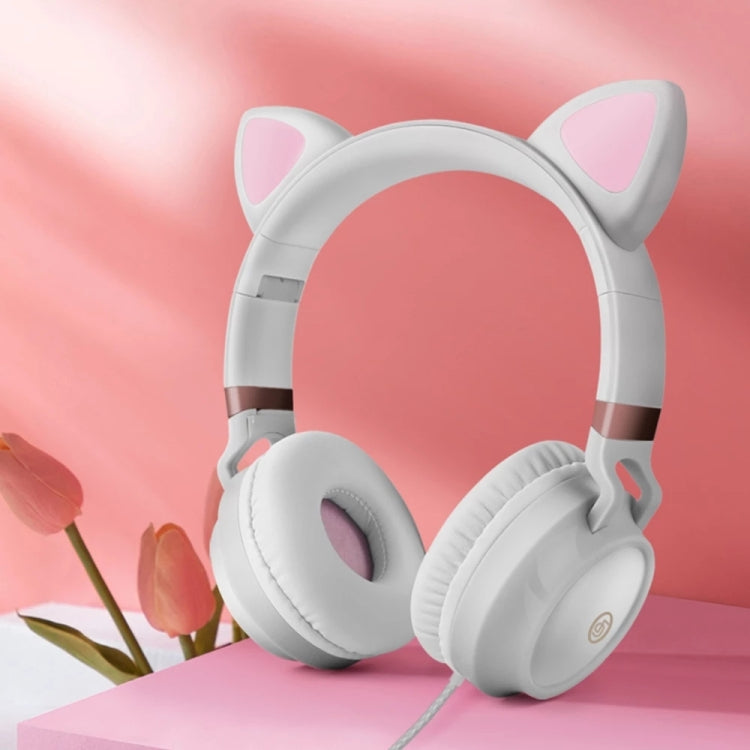 P28 Cat Ear Headphones Casque de musique stéréo avec microphone