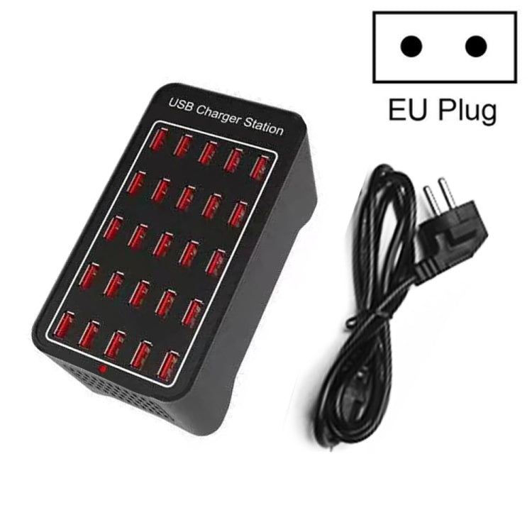 150W 25 ports USB Station de charge rapide Chargeur intelligent AC 110-240V Taille de la prise: Prise UE