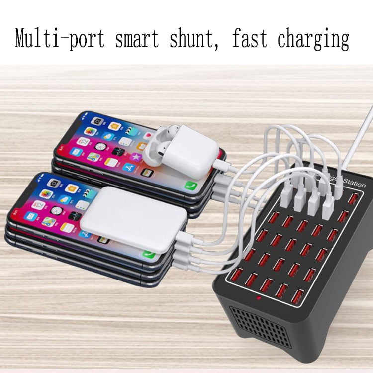 XLD-A7 150W 30 USB Ports Fast Charger Station Smart Charger AC 110-240V Plug Size: US Plug