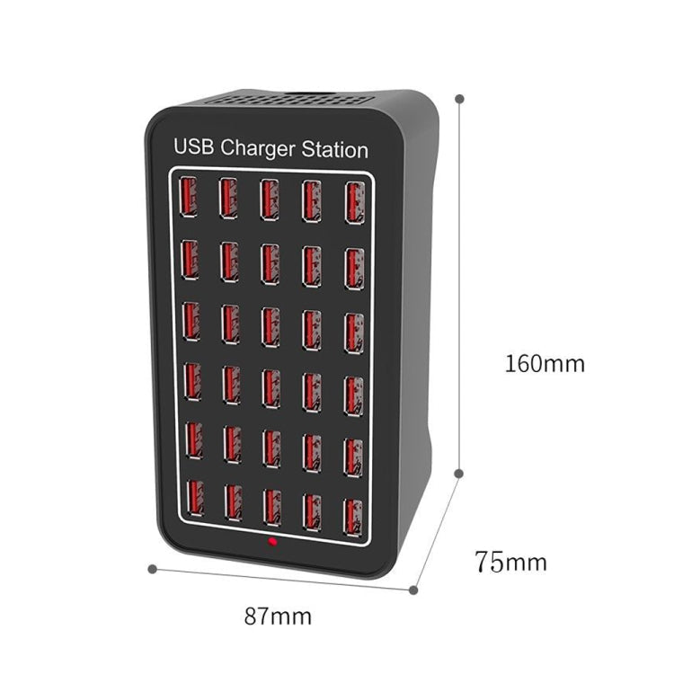 XLD-A7 150W 30 USB Ports Fast Charger Station Smart Charger AC 110-240V Plug Size: UK Plug