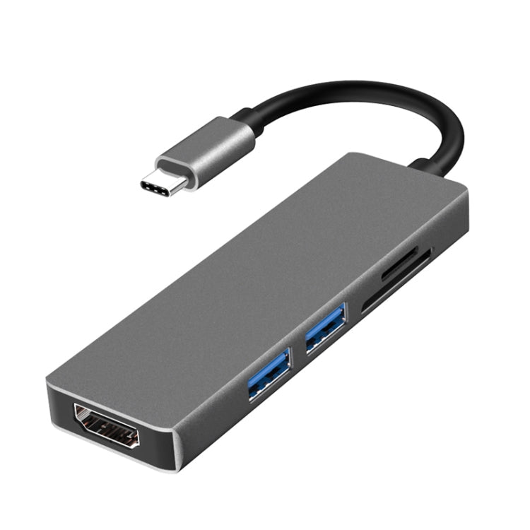 5 in 1 Type-C to HDMI + 2 x USB 3.0 + SD / TF Card Slot Adapter