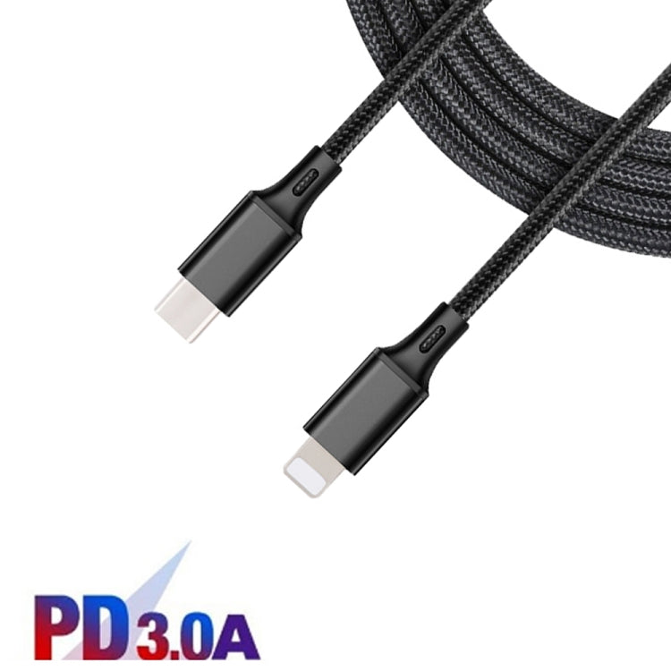 PD 18W USB-C / TYPS-C a 8 PIN Los Datos trenzados de Nylon son adecuados para la serie IPHONE / IPAD Longitud: 1.5 m (Negro)