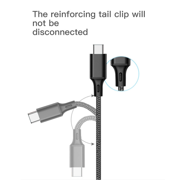 PD 18W USB-C / TYP-C TO 8 PIN Nylon Braided Data Cable is suitable for IPHONE / IPAD series Length: 2M (Black)