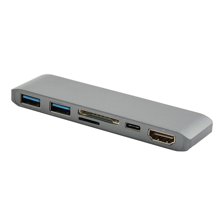 WS-15 6 in 1 Type-C to HDMI + USB 3.0 x 2 + SD + TF + PD HUB Converter