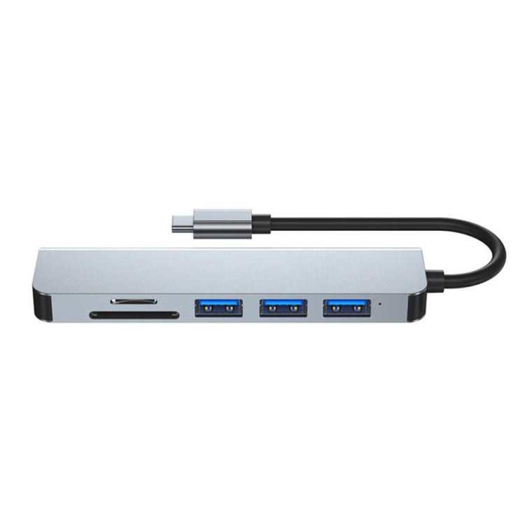 6 en 1 tipo C a 3 x Puertos USB + estación de acoplamiento SD / TF + HDMI