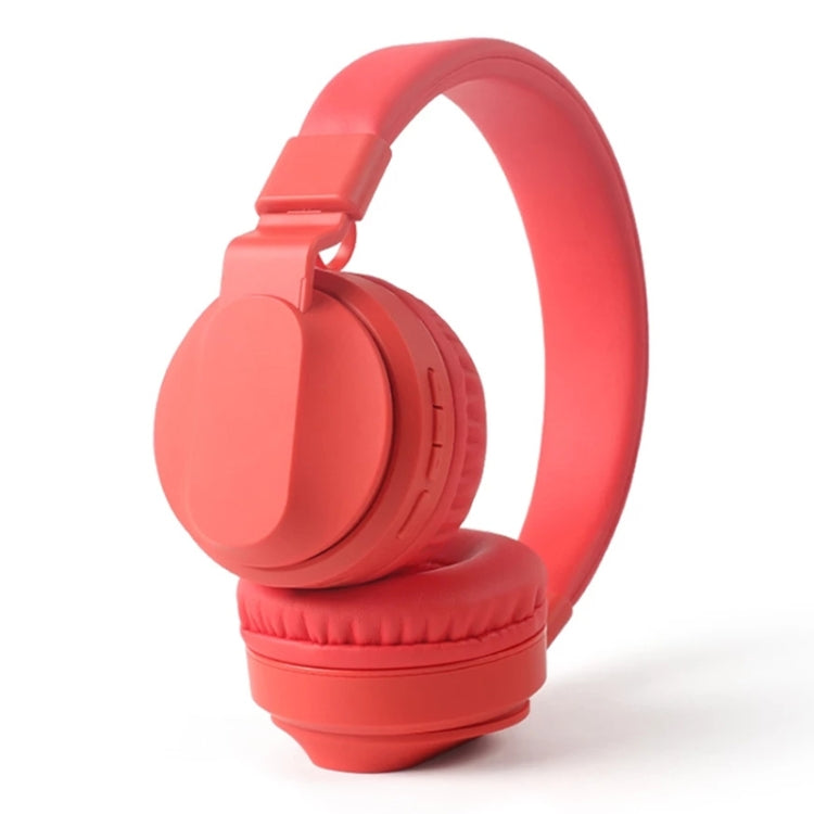 Bobo Kids Gift Casque stéréo sans fil Bluetooth 5.0 avec suppression du bruit des basses avec prise en charge du micro Carte TF / FM / AUX-IN (Rouge)