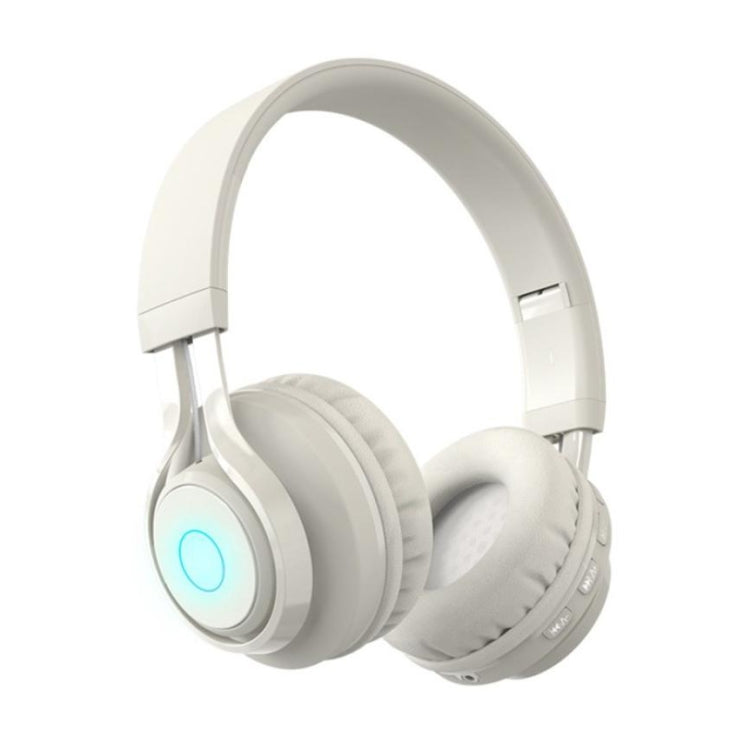 BT06C Écouteurs sans fil Bluetooth 5.0 mignons pour enfants avec prise en charge du microphone LED AUX-IN (abricot)