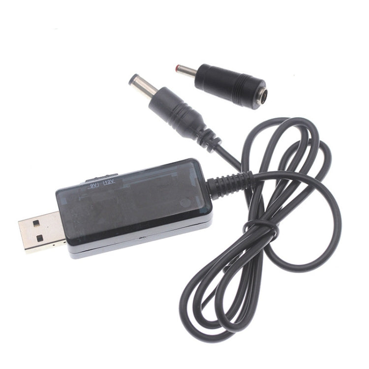 KWS-912V USB Boost Converter DC 5V à 9V / 12V Câble de convertisseur + Jeu de fiches 3,5x1,35mm