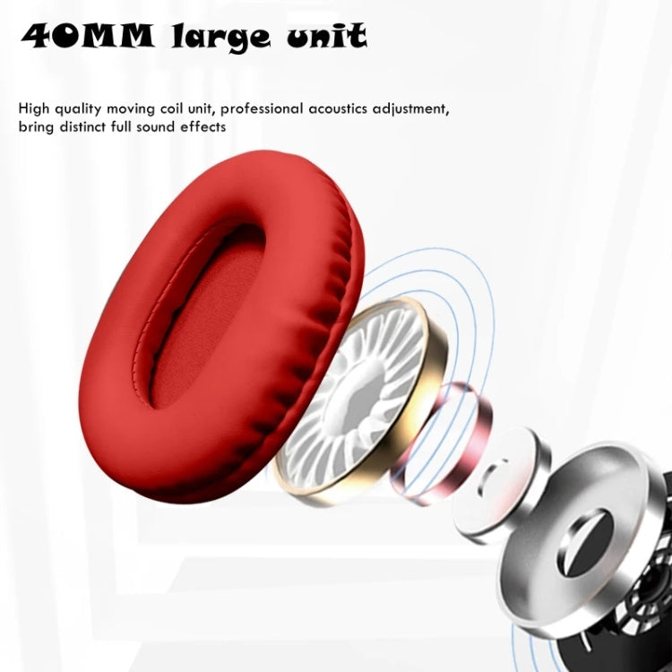 AKZ MAX10 MAX10 RGB Wireless Bluetooth Music Headset con Micrófono admite la Tarjeta TF (Rojo)