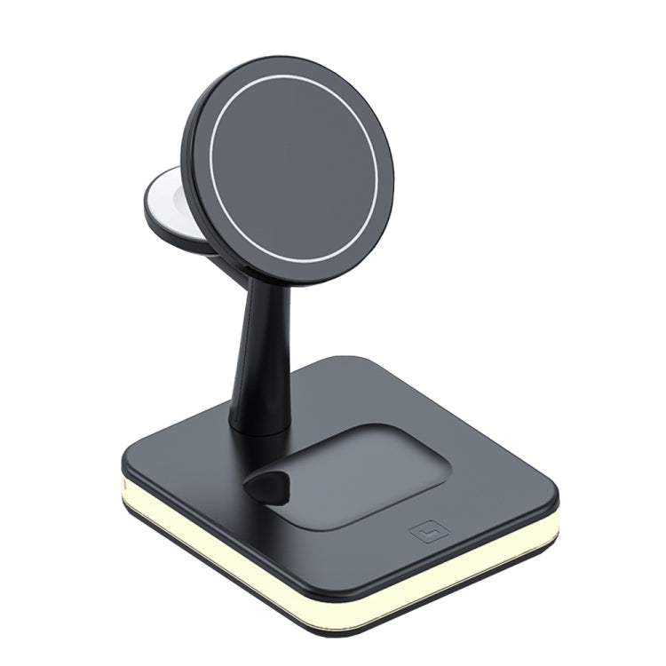 WX-991 Magnético 4 en 1 Cargador Inalámbrico para iPhone / iWatch / Airpods u otros Teléfonos Inteligentes (Negro)