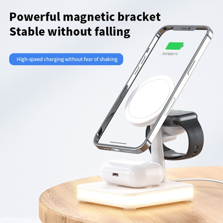 WX-991 Magnetic 4 in 1 Wireless Charger for iPhone / iWatch / Airpods or other Smart Phones (White)