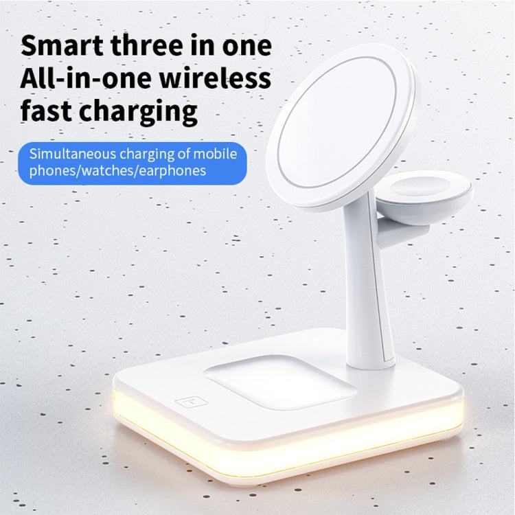 WX-991 Magnetic 4 in 1 Wireless Charger for iPhone / iWatch / Airpods or other Smart Phones (White)