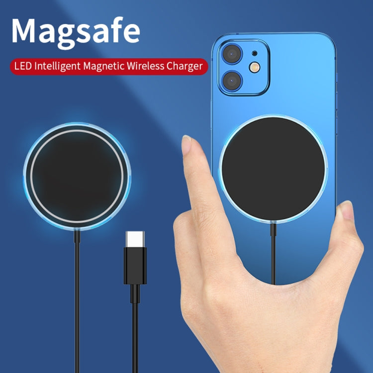 W-975 Cargador Inalámbrico de absorción Magnética ultrafina 15W máxima para iPhone y otros Teléfonos Inteligentes (Negro)