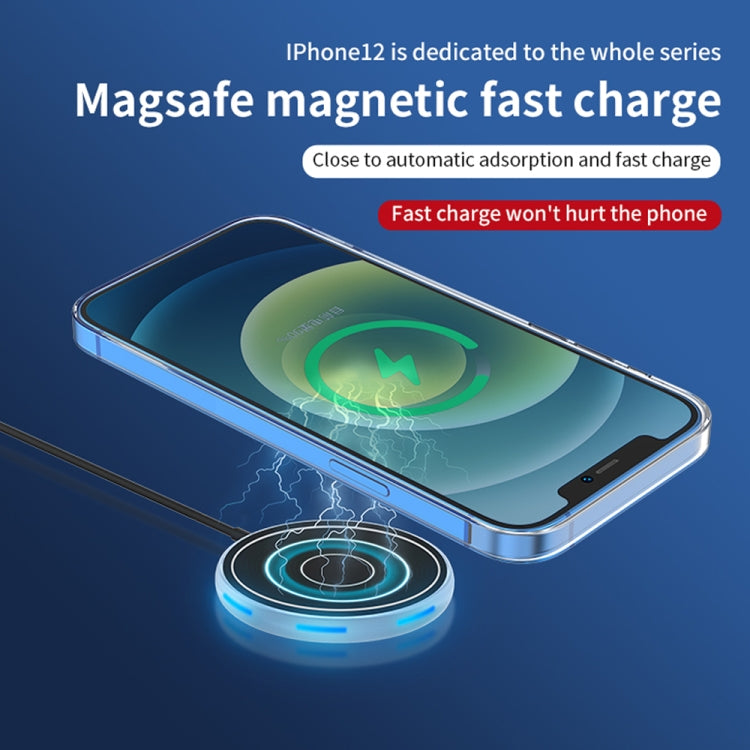 W-975 Chargeur sans fil à absorption magnétique ultra-mince 15W Max pour iPhone et autres téléphones intelligents (Noir)