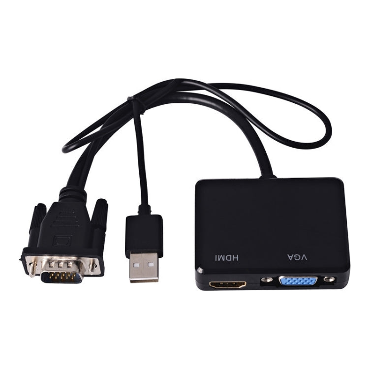 VGA to HDMI VGA Splitter Adapter with 3.5mm Audio Converter