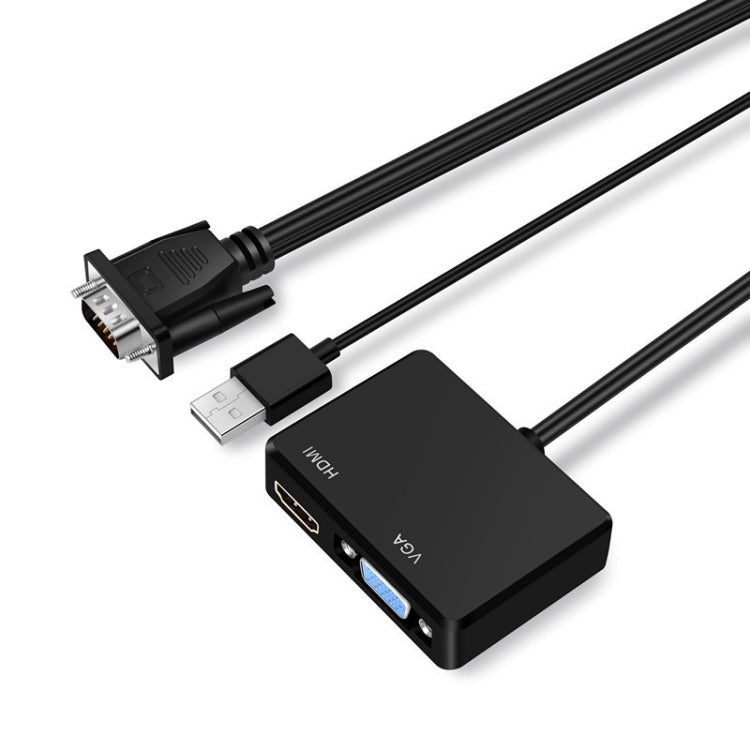 VGA to HDMI VGA Splitter Adapter with 3.5mm Audio Converter