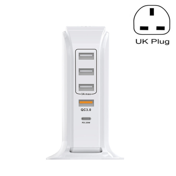 PD-36W PD3.0 + QC3.0 Chargeur de chargeur multi-ports pour téléphone portable USB Prise britannique