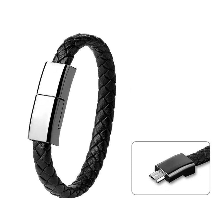 XJ-71 20cm USB to Micro USB Charging Data Charging Bracelet (Black)