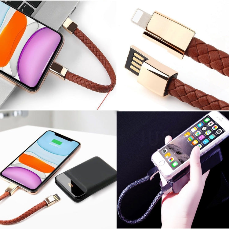 XJ-71 20cm USB to Micro USB Charging Data Charging Bracelet (Brown)