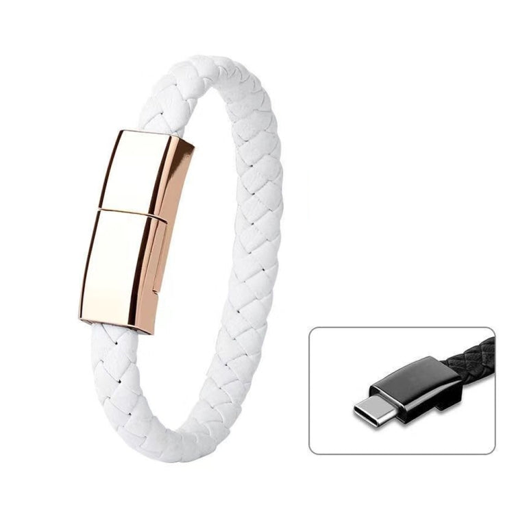 XJ-72 Câble de charge de bracelet USB vers USB-C / TYPE-C de 20 cm (Blanc)