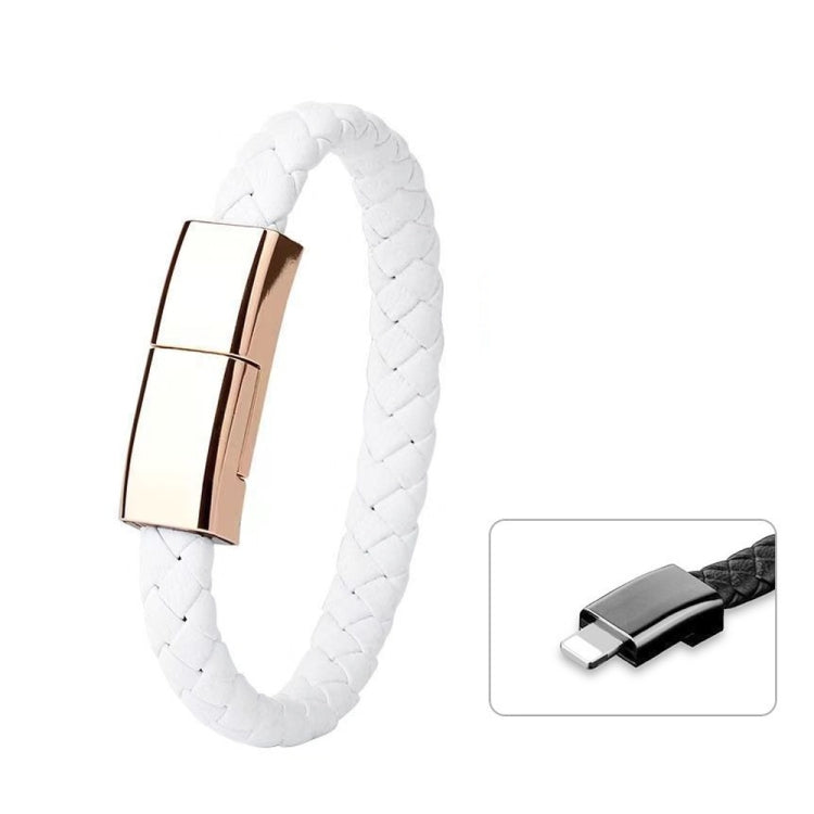 XJ-73 20cm USB to 8 PIN Charging Data Charging Bracelet (White)