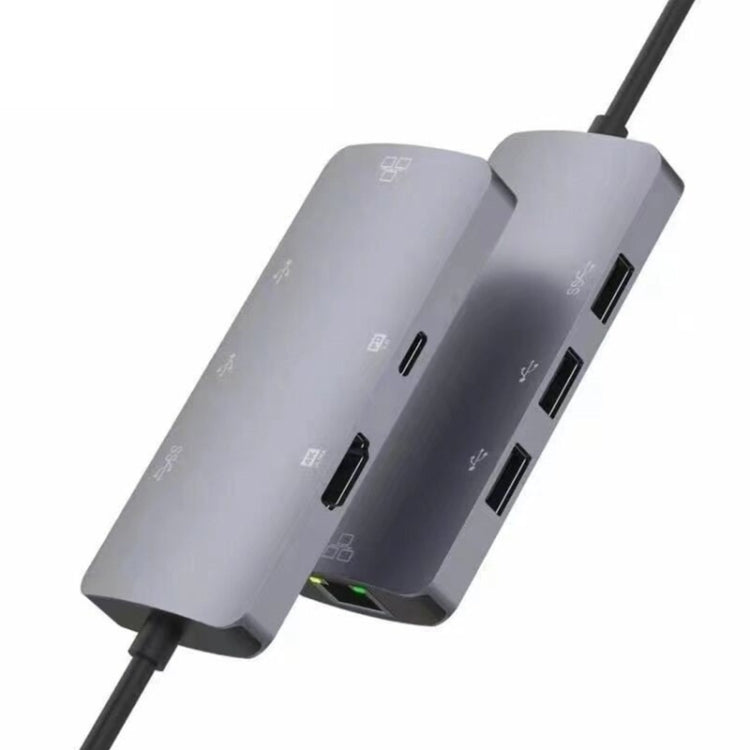 UC910 6-IN-1 Type-C to HD + PD3.0 + RJ45 + USB3.0 + USB2.0 x 2 HUB Adapter