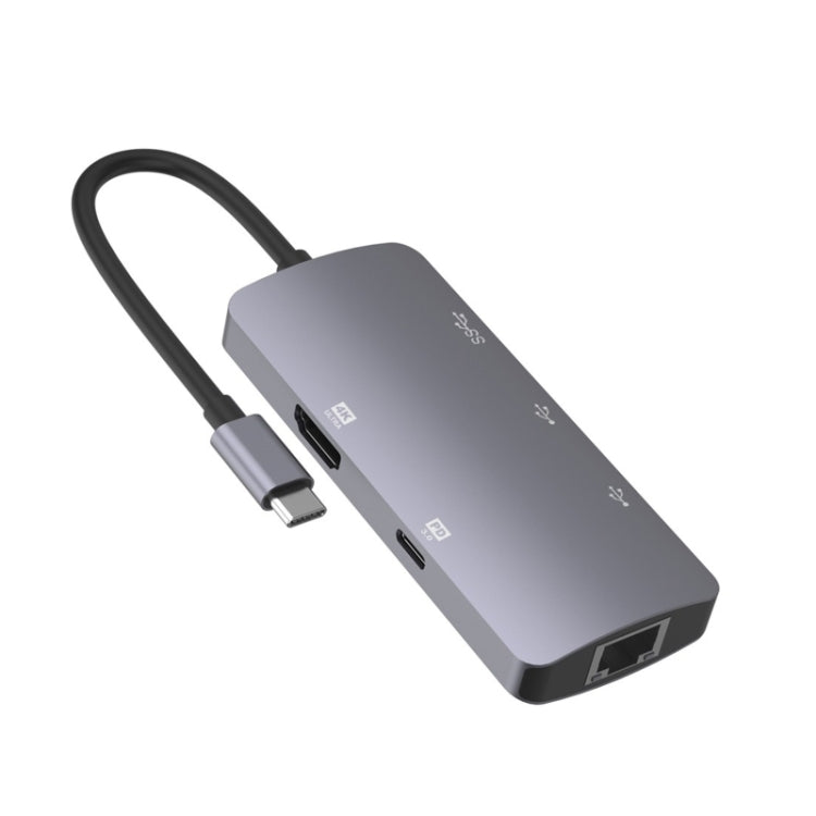 UC910 6-IN-1 Type-C to HD + PD3.0 + RJ45 + USB3.0 + USB2.0 x 2 HUB Adapter