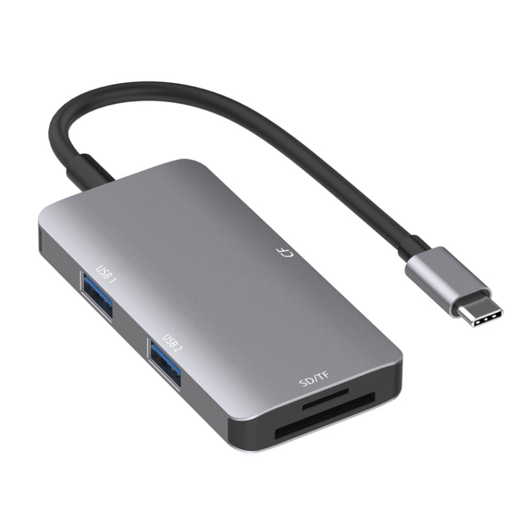 5 in 1 Data Read Hub Adapter with SD/TF/CF Card Dual USB3.0 Ports