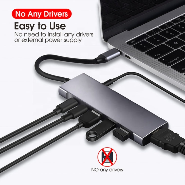 9-IN-1 USB Type C vers HDMI + USB3.0X3 + Type-C + PD + SD / TF + Adaptateur HUB Audio