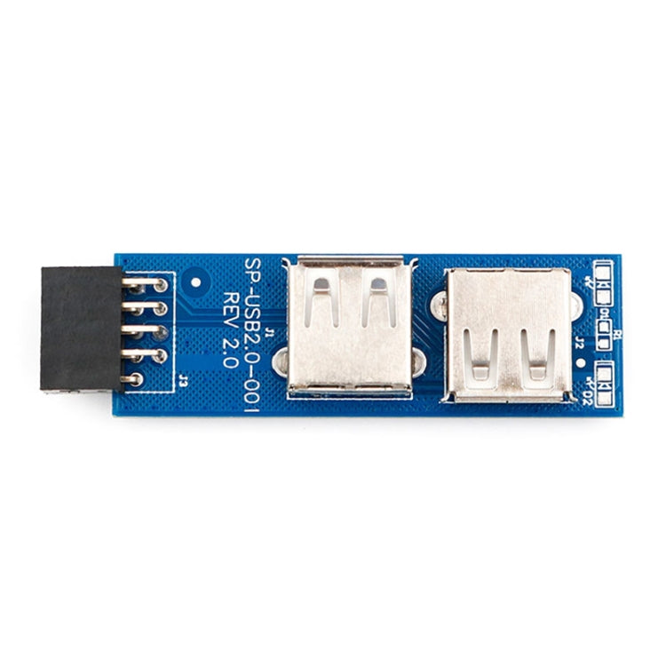 Carte mère PC 9 broches vers 2 x convertisseur femelle USB 2.0 pour clé de récepteur de souris sans fil