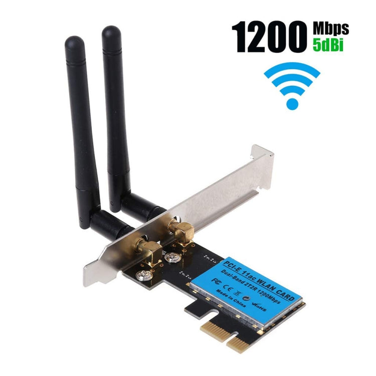 Carte réseau sans fil PCIE double bande 1200Mbps 5G/2.4G