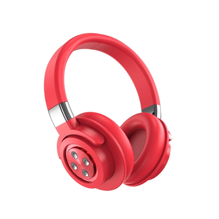 A51 USB Charging Stereo Bluetooth HiFi Headphones with Microphone (Red)