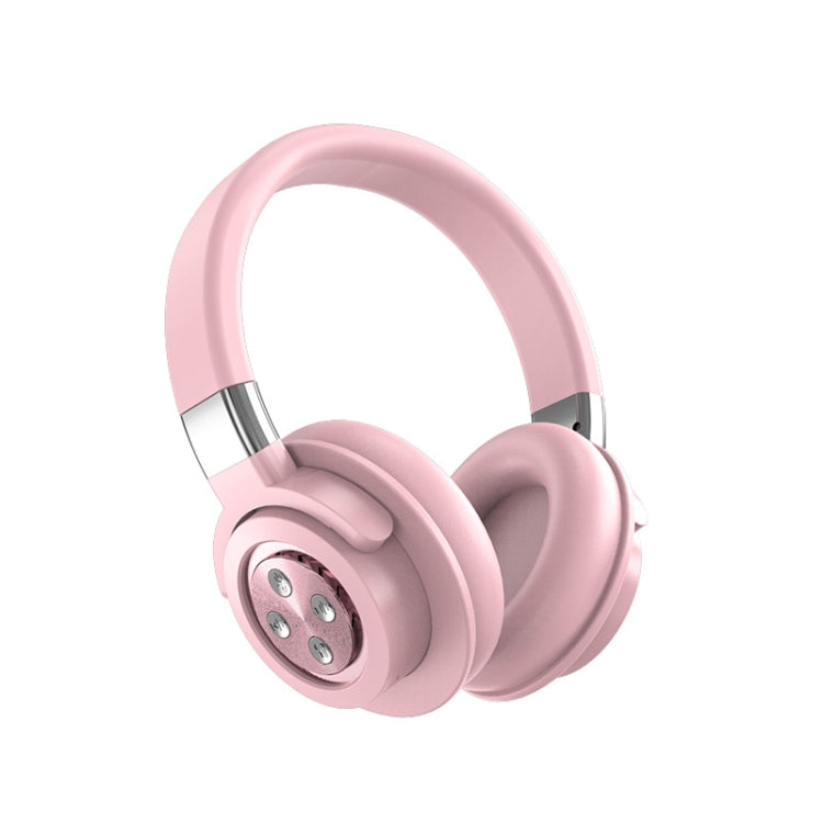 A51 USB Charging Wireless Bluetooth HiFi Stereo Headphones with Microphone (Pink)