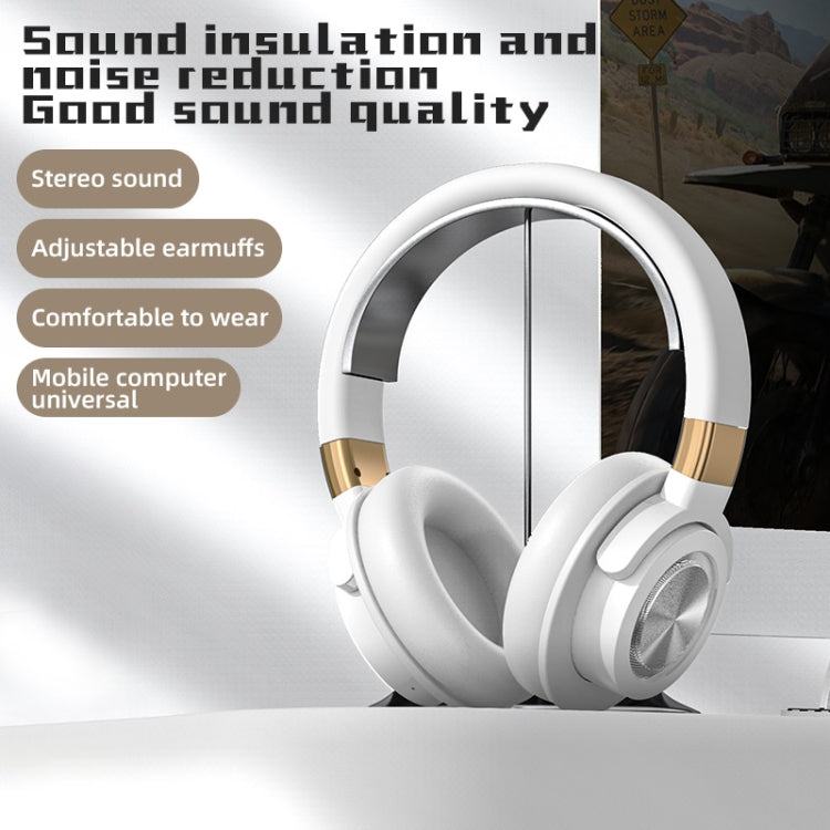 A51 USB Charging HiFi Bluetooth Stereo Headphones with Microphone (White)