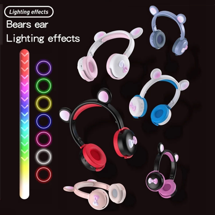 AECT BLUETOOTH LIBOS WIRELESS BLUETOOTH HEADPHONE BY AEC BK7 with LED light (Pink White)