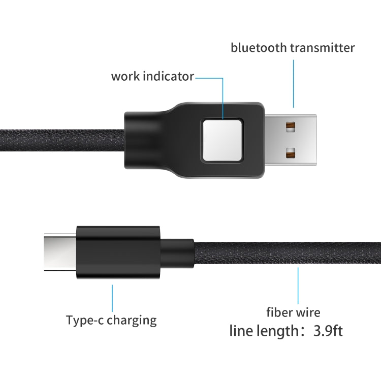 ZF170 1.2M USB to Type-C Charging Data Cable with Bluetooth Transmitter Function