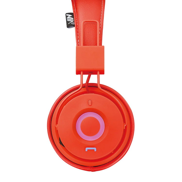 x10 Foldable Music Wireless Bluetooth Headphones with Aux-in Microphone Support (Red)