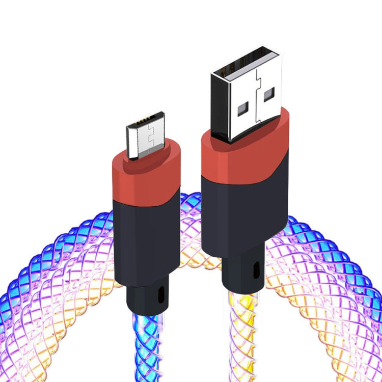XJ-81 USB to Micro USB RGB Flow Light Fast Charging Data Cable Length: 1m