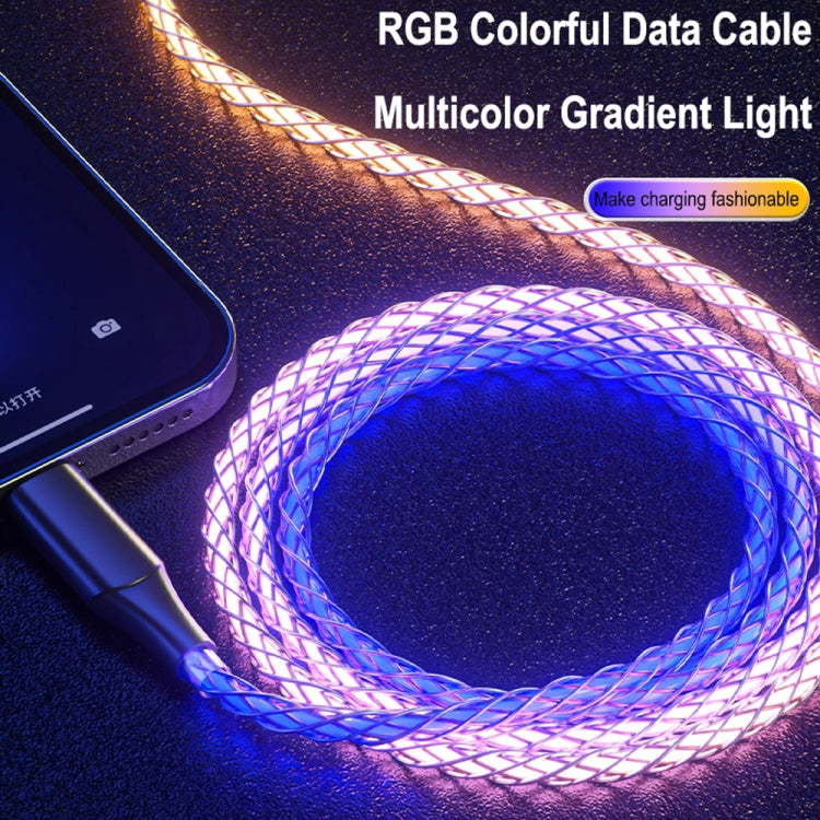 XJ-82 USB a Type-C RGB Cable de Datos de Carga Rápida de luz RGB longitud: 1m